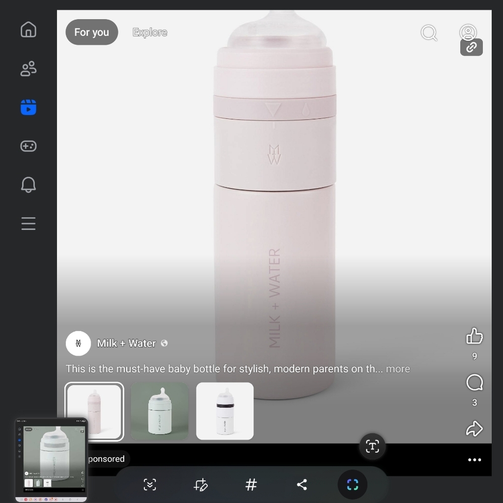 3 Milk + Water Baby Bottles  Keep Formula in water, separate till you're ready.
